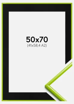 Ramme New Lifestyle May Green 50x70 cm - Passepartout Sort 42x59,4 cm (A2)