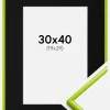Ramme New Lifestyle May Green 30x40 cm - Passepartout Sort 20x30 cm