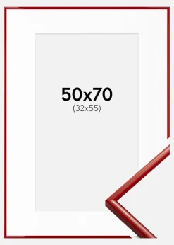 Ramme New Lifestyle Medium Red 50x70 cm - Passepartout Hvid 33x56 cm
