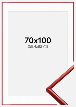 Ramme New Lifestyle Medium Red 70x100 cm - Passepartout Hvid 59,4x84 cm (A1)