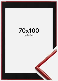 Ramme New Lifestyle Medium Red 70x100 cm - Passepartout Sort 62x85 cm