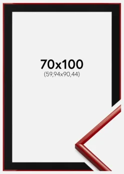 Ramme New Lifestyle Medium Red 70x100 cm - Passepartout Sort 24x36 inches
