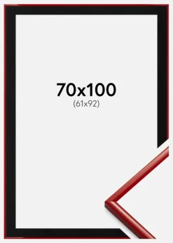 Ramme New Lifestyle Medium Red 70x100 cm - Passepartout Sort 62x93 cm