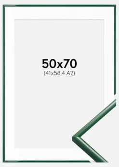 Ramme New Lifestyle Moss Green 50x70 cm - Passepartout Hvid 42x59,4 cm (A2)