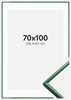 Ramme New Lifestyle Moss Green 70x100 cm - Passepartout Hvid 59,4x84 cm (A1)