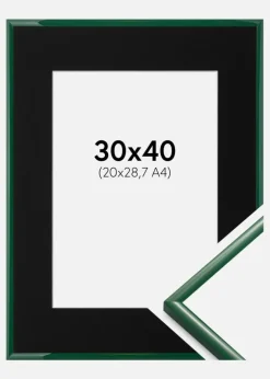 Ramme New Lifestyle Moss Green 30x40 cm - Passepartout Sort 21x29,7 cm (A4)