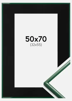 Ramme New Lifestyle Moss Green 50x70 cm - Passepartout Sort 33x56 cm