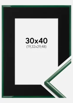 Ramme New Lifestyle Moss Green 30x40 cm - Passepartout Sort 8x12 inches