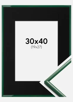 Ramme New Lifestyle Moss Green 30x40 cm - Passepartout Sort 20x28 cm
