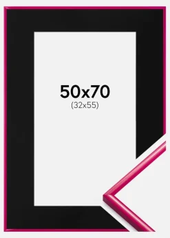 Ramme New Lifestyle Mørk Rosa 50x70 cm - Passepartout Sort 33x56 cm