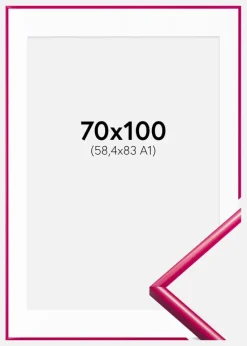 Ramme New Lifestyle Mørk Rosa 70x100 cm - Passepartout Hvid 59,4x84 cm (A1)