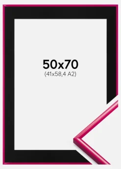 Ramme New Lifestyle Mørk Rosa 50x70 cm - Passepartout Sort 42x59,4 cm (A2)