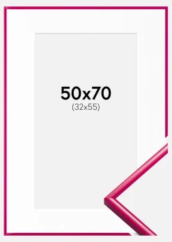 Ramme New Lifestyle Mørk Rosa 50x70 cm - Passepartout Hvid 33x56 cm
