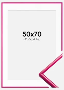 Ramme New Lifestyle Mørk Rosa 50x70 cm - Passepartout Hvid 42x59,4 cm (A2)