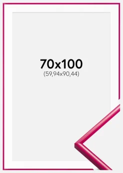 Ramme New Lifestyle Mørk Rosa 70x100 cm - Passepartout Hvid 24x36 inches