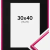 Ramme New Lifestyle Mørk Rosa 30x40 cm - Passepartout Sort 20x30 cm