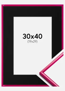 Ramme New Lifestyle Mørk Rosa 30x40 cm - Passepartout Sort 20x30 cm