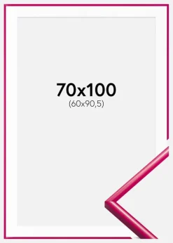 Ramme New Lifestyle Mørk Rosa 70x100 cm - Passepartout Hvid 61x91,5 cm