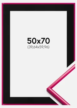 Ramme New Lifestyle Mørk Rosa 50x70 cm - Passepartout Sort 16x24 inches