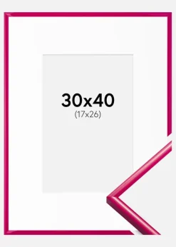 Ramme New Lifestyle Mørk Rosa 30x40 cm - Passepartout Hvid 18x27 cm