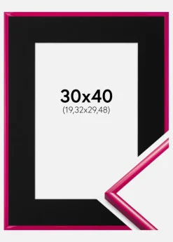 Ramme New Lifestyle Mørk Rosa 30x40 cm - Passepartout Sort 8x12 inches