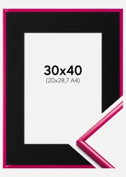 Ramme New Lifestyle Mørk Rosa 30x40 cm - Passepartout Sort 21x29,7 cm (A4)