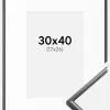 Ramme New Lifestyle Mørkegrå 30x40 cm - Passepartout Hvid 18x27 cm