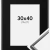 Ramme New Lifestyle Mørkegrå 30x40 cm - Passepartout Sort 20x28 cm