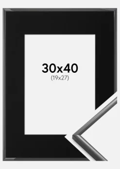 Ramme New Lifestyle Mørkegrå 30x40 cm - Passepartout Sort 20x28 cm