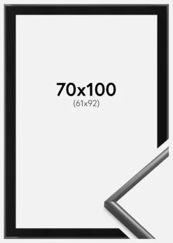 Ramme New Lifestyle Mørkegrå 70x100 cm - Passepartout Sort 62x93 cm