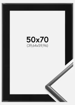 Ramme New Lifestyle Mørkegrå 50x70 cm - Passepartout Sort 16x24 inches