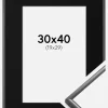 Ramme New Lifestyle Mørkegrå 30x40 cm - Passepartout Sort 20x30 cm