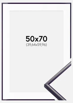Ramme New Lifestyle Mørkelilla 50x70 cm - Passepartout Hvid 16x24 inches