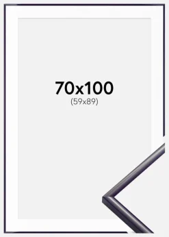 Ramme New Lifestyle Mørkelilla 70x100 cm - Passepartout Hvid 60x90 cm