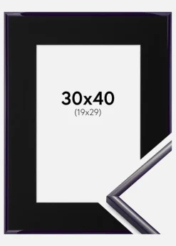 Ramme New Lifestyle Mørkelilla 30x40 cm - Passepartout Sort 20x30 cm