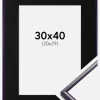 Ramme New Lifestyle Mørkelilla 30x40 cm - Passepartout Sort 21x30 cm