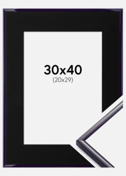 Ramme New Lifestyle Mørkelilla 30x40 cm - Passepartout Sort 21x30 cm