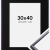 Ramme New Lifestyle Mørkelilla 30x40 cm - Passepartout Sort 21x29,7 cm (A4)