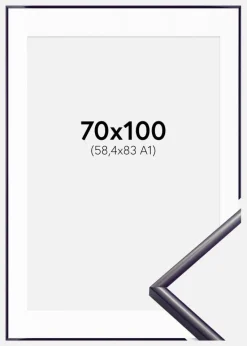 Ramme New Lifestyle Mørkelilla 70x100 cm - Passepartout Hvid 59,4x84 cm (A1)