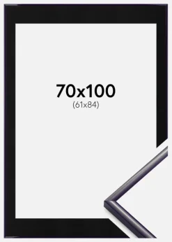 Ramme New Lifestyle Mørkelilla 70x100 cm - Passepartout Sort 62x85 cm