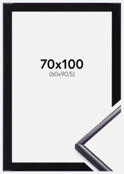 Ramme New Lifestyle Mørkelilla 70x100 cm - Passepartout Sort 61x91,5 cm