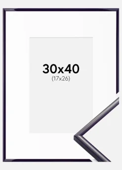 Ramme New Lifestyle Mørkelilla 30x40 cm - Passepartout Hvid 18x27 cm