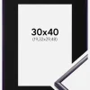 Ramme New Lifestyle Mørkelilla 30x40 cm - Passepartout Sort 8x12 inches