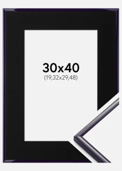 Ramme New Lifestyle Mørkelilla 30x40 cm - Passepartout Sort 8x12 inches