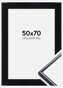 Ramme New Lifestyle Mørkelilla 50x70 cm - Passepartout Sort 16x24 inches