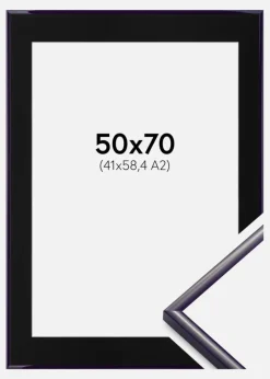 Ramme New Lifestyle Mørkelilla 50x70 cm - Passepartout Sort 42x59,4 cm (A2)