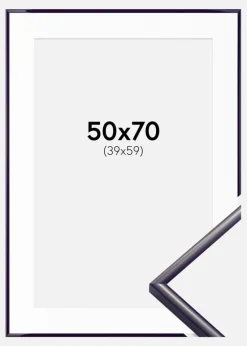 Ramme New Lifestyle Mørkelilla 50x70 cm - Passepartout Hvid 40x60 cm
