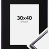 Ramme New Lifestyle Mørkelilla 30x40 cm - Passepartout Sort 20x28 cm