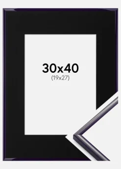 Ramme New Lifestyle Mørkelilla 30x40 cm - Passepartout Sort 20x28 cm
