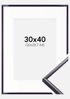 Ramme New Lifestyle Mørkelilla 30x40 cm - Passepartout Hvid 21x29,7 cm (A4)